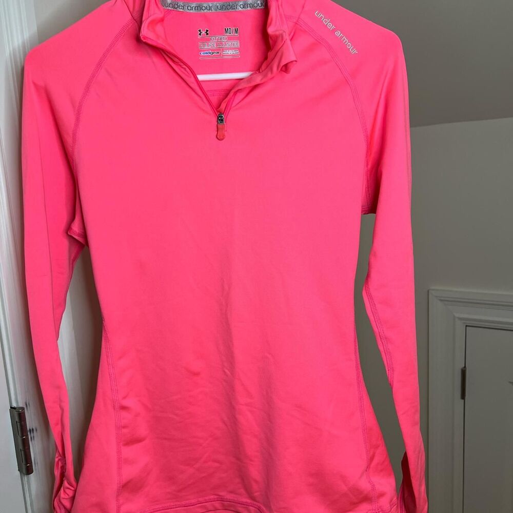 Under Armour Women's Pink Quarter Zip Athletic Top